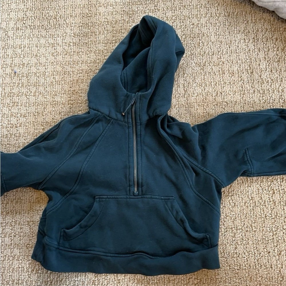 Turquoise lululemon scuba half zip hoodie